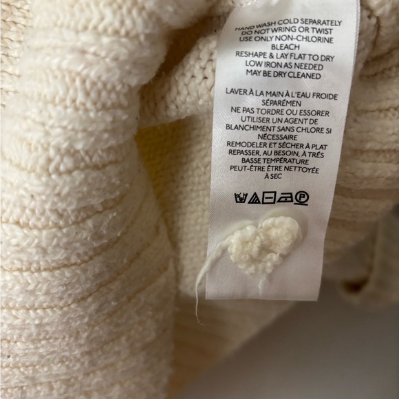 Maeve Anthropologie Cream Cropped Knit Sweater Size Small Cozy Boho - Picture 7 of 9